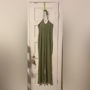 Cider Green Backles Tie Back Jumpsuit